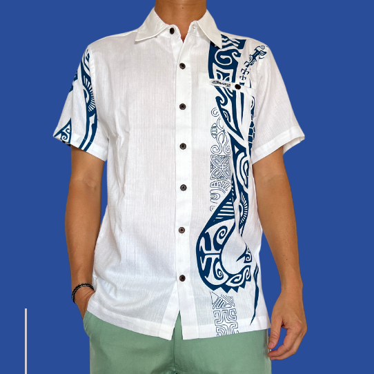 Chemise Tribal To'o Bleu - Marque Teahupoo