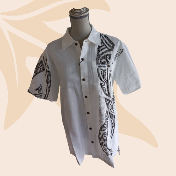 Chemise Tribal To'o motif noir - Marque Teahupoo